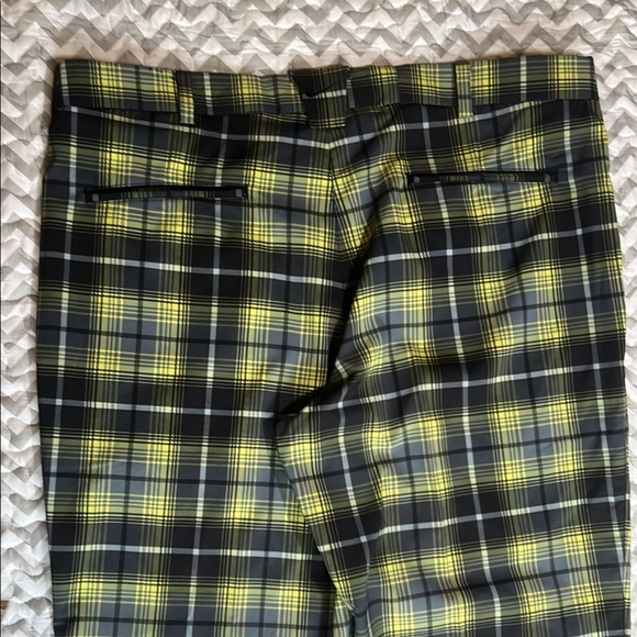 Nike Golf Tour Performance Dri-Fit Yellow Grey Plaid Men's Pants 36 x 34 - Picture 9 of 9